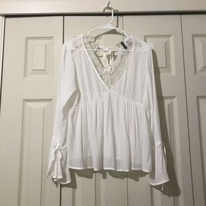 Sheer low cut lace top